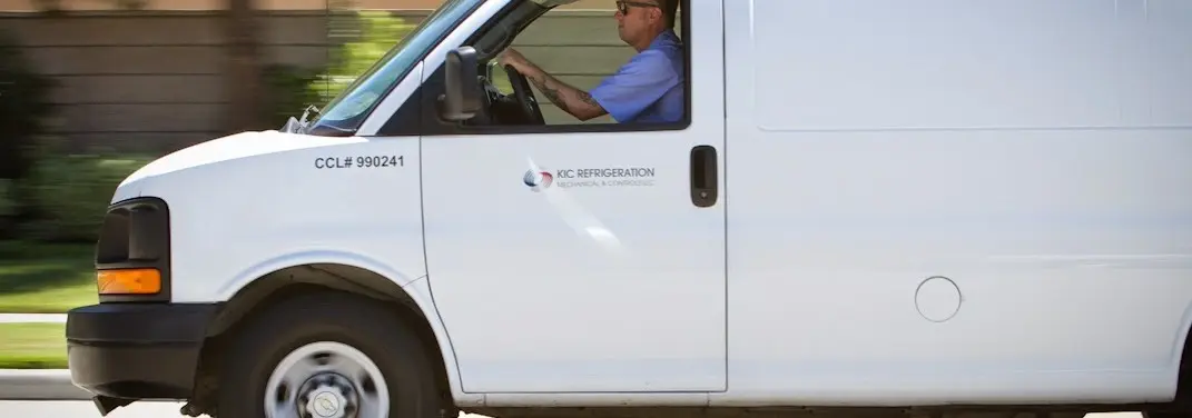 KIC Refrigeration service vehicle serving Adrian area
